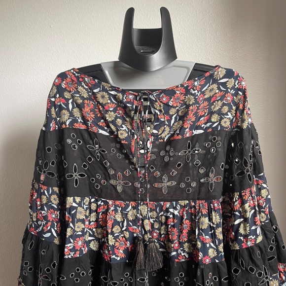 Free People Floral Bell Sleeve Dress Tunic - Picture 9 of 11